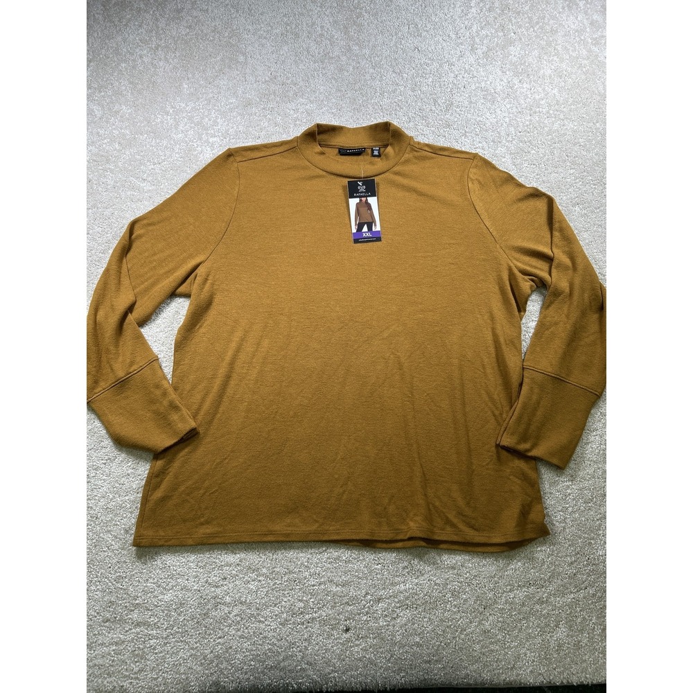 Rafaella Sweater Womens 2XL Mock Neck Pullover Long‎ Sleeve Button Cuff Knit Top